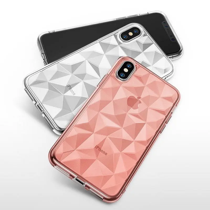 Роскошный прозрачный 3D чехол с алмазным узором для iphone 7 6S 6 8 Plus мягкий