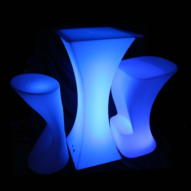 Color changing led bar table/ nightclub/ illuminated led furniture / lighted up led bar table cocktail table led 2pcs/lot