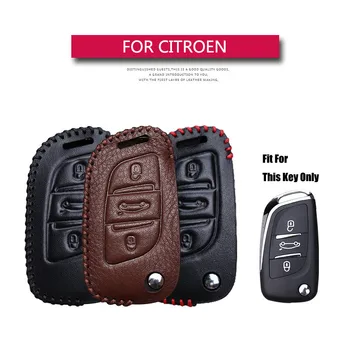

Leather Car Key Cover Shell For Peugeot 308 407 208 508 208 2008 3008 5008 206 301 207 308 Car Interior Accessories For Citroen