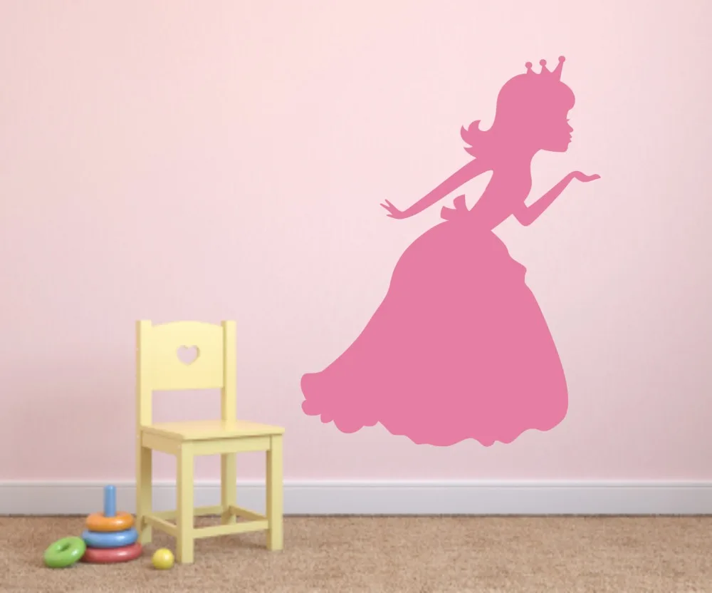 Princess Silhouette Wall Decal Removable Wall Stickers For Kids Rooms