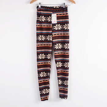 

Free shipping,Snowflake Christmas deer Leggings / Faux Cashmere Knitted Cotton nine pants large size