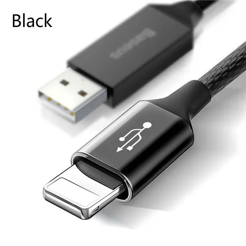 5 м/16 футов USB кабели для iPhone 8 7 6 6s 2A Быстрая зарядка кабель Реверсивный для Apple iPhone зарядное устройство Xs X длинный кабель синхронизации данных шнур - Цвет: Black