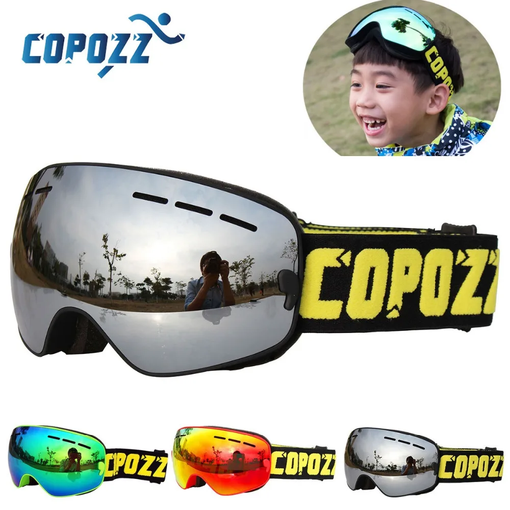 Copozz ماركة نظارات التزلج 4-15 سنة uv400 الجليد نظارات المهنية ومكافحة الضباب طفل مزدوجة الأطفال التزلج نظارات