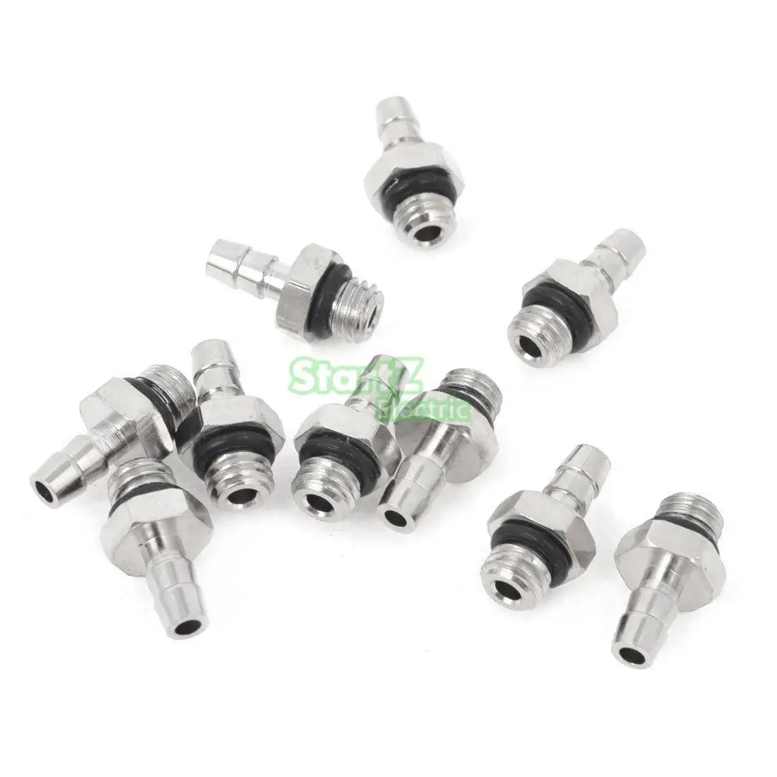 

10 Pcs 4mm 5/32" Pneumatic Tube to M5 Male Thread Hose Mini Barb Fittings M-5AU-4