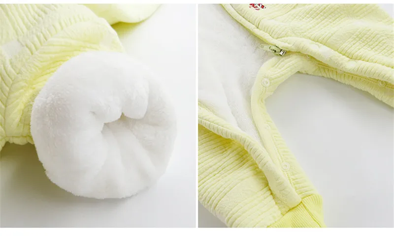  Baby Winter Thick Cashmere Rompers Baby Boys Baby Girls Thick Cotton Romper Kids Full Hooded Bodysuits Newborn Jumpsuit 201718