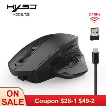 

HXSJ T28 2.4 GHz Wireless Mouse 2400DPI 3 File Adjustable DPI Vertical Mouse Rechargeable Ergonomics Computer Mute Mouse