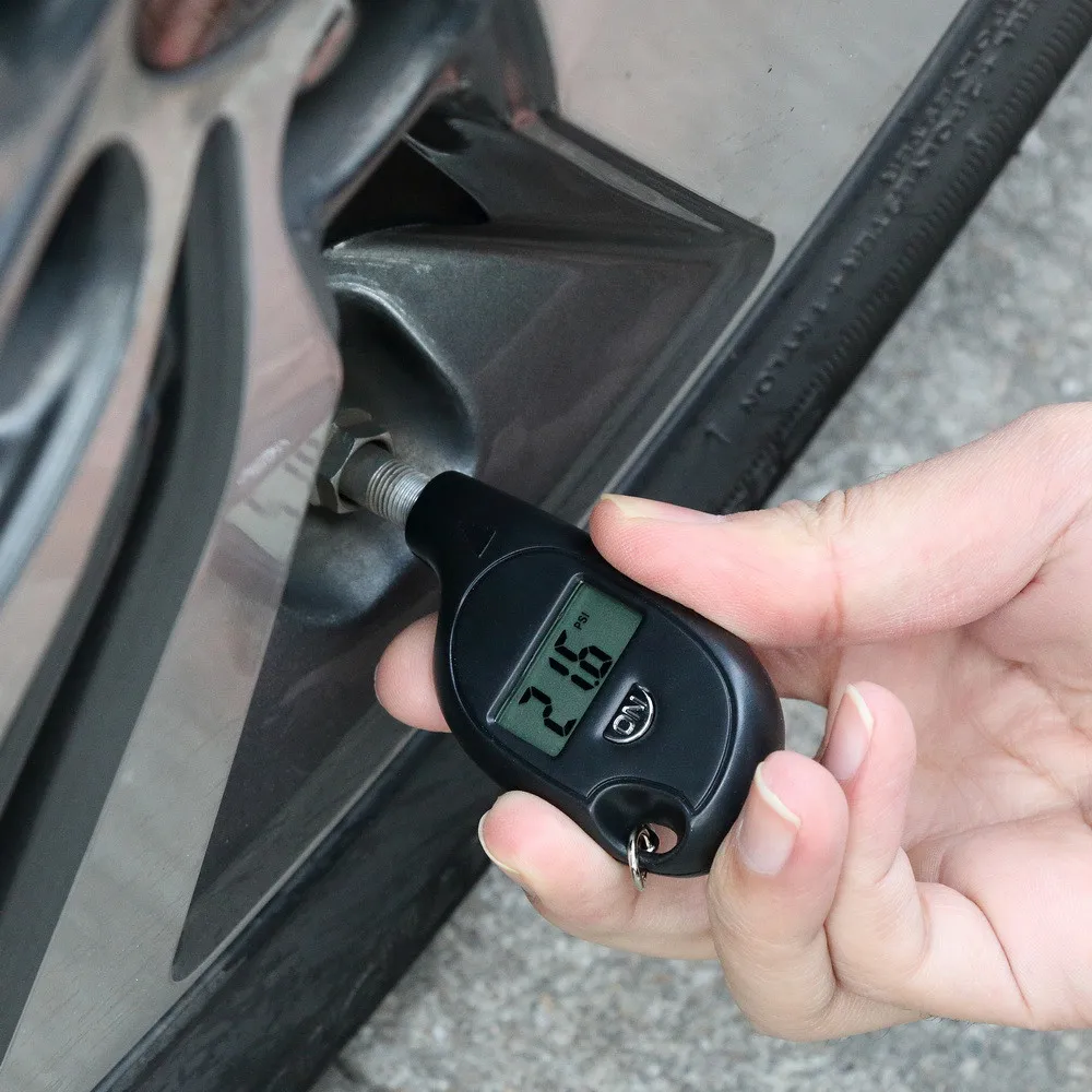 Mini Keychain style Tire Gauge Digital LCD display Car Tyre Air Pressure tester meter Car Auto Motorcycle tire Safety alarm01
