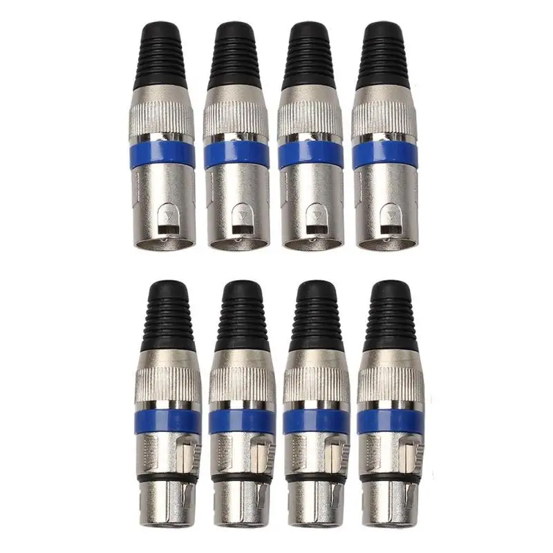 

8pcs 4 Male 4 Female XLR 3Pin Plug Microphone Audio Cable Connector Adapter for DIY Cable