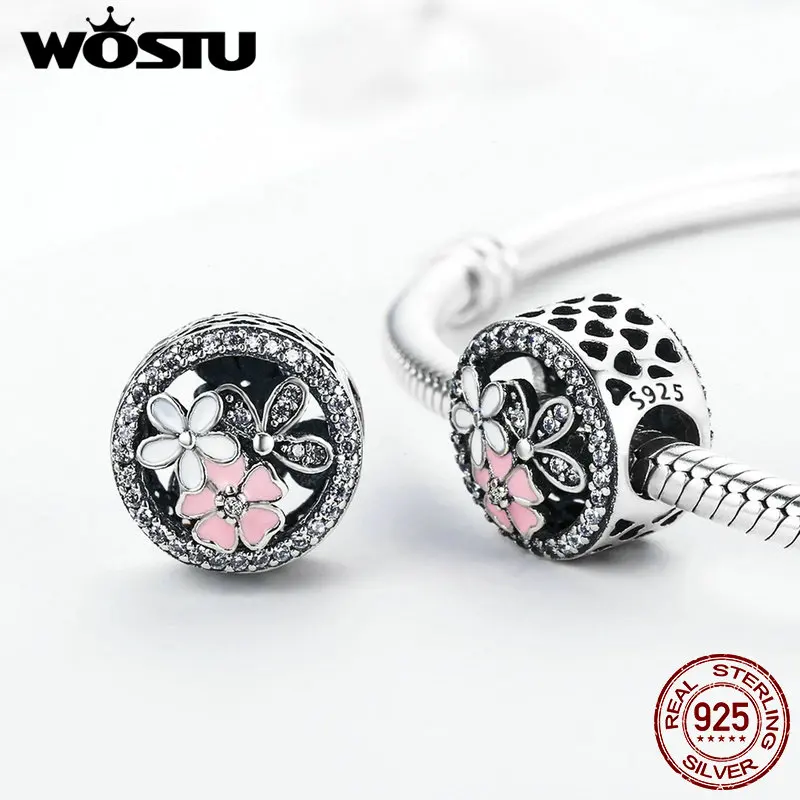 Preise WOSTU Hohe Qualität 925 Sterling Silber Funkelnden Poetische Blüten Perlen Fit Original wst Charme Armband Schmuck Geschenk CRC115