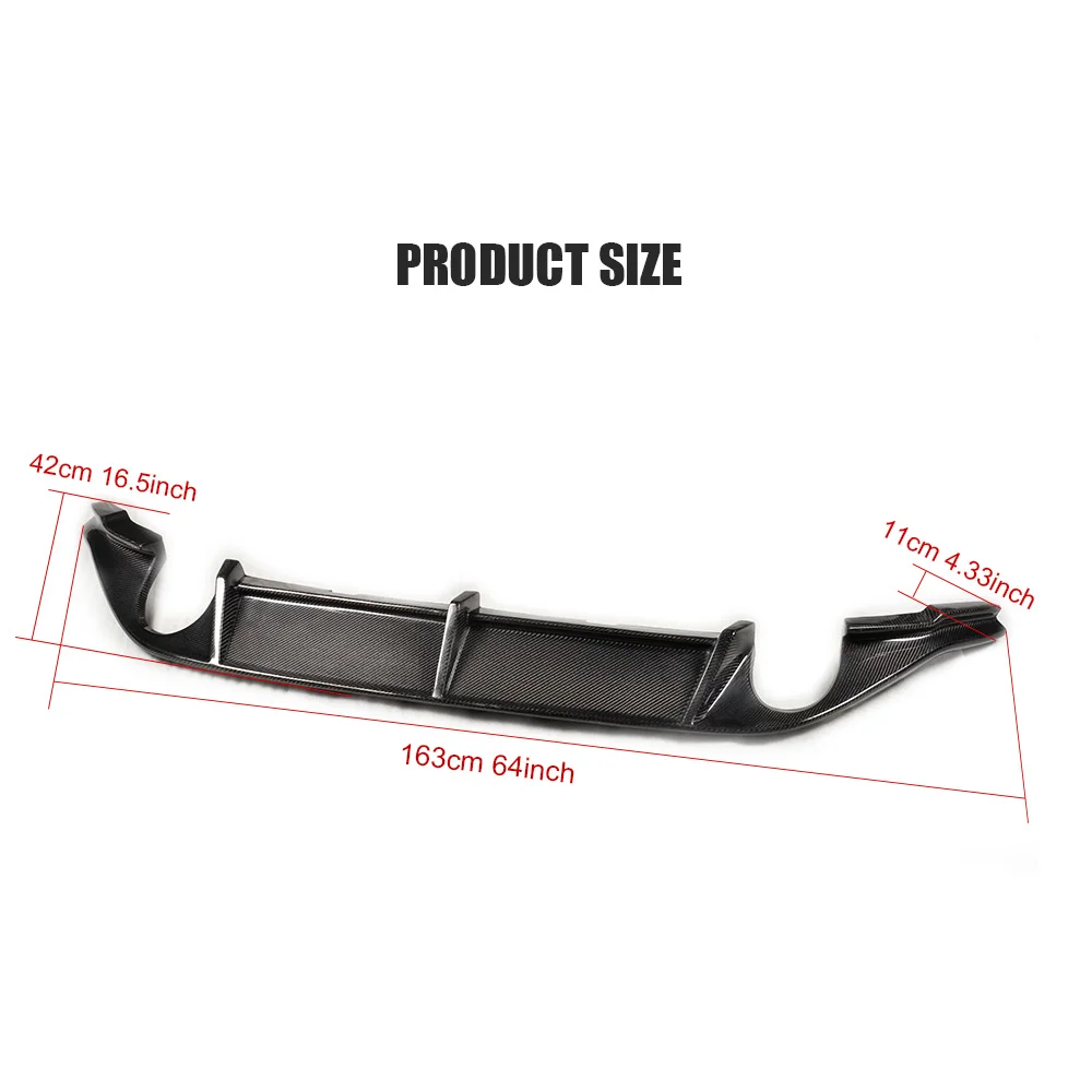 Carbon Fiber Car Rear Bumper Diffuser Lip spoiler For Volkswagen VW GOLF 7 GTI Standard 14-16 dual exhaust one out Black FRP