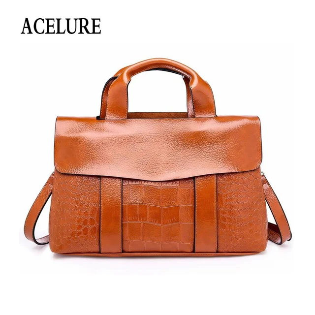 Acelure Simple Style Women Shoulder Bags Solid Color Alligator Pu Acelure Simple Style Women Shoulder Bags Solid Color Alligator Pu Leather Las Handbags Moto Biker