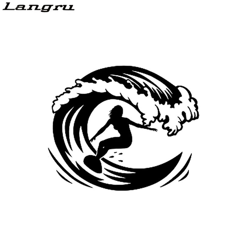 

Langru Fashion Surfboard Extreme Sports Decal Vinyl Car Sticker Silhouette Car-Styling Decorative Jdm