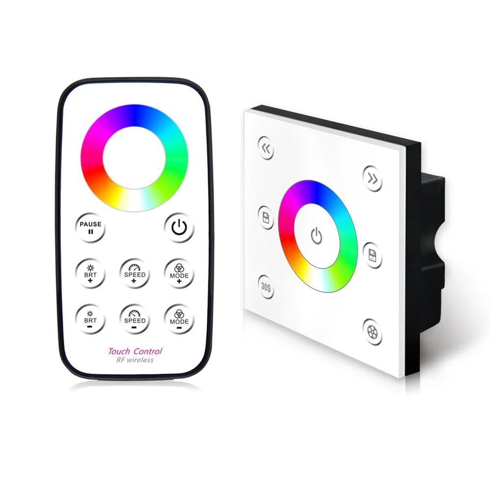 rgb-touch-panel-dimmer-controller-with-rf-touch-remote-wall-mount-led-touch-panel-controller-dimmer-dc12-24v