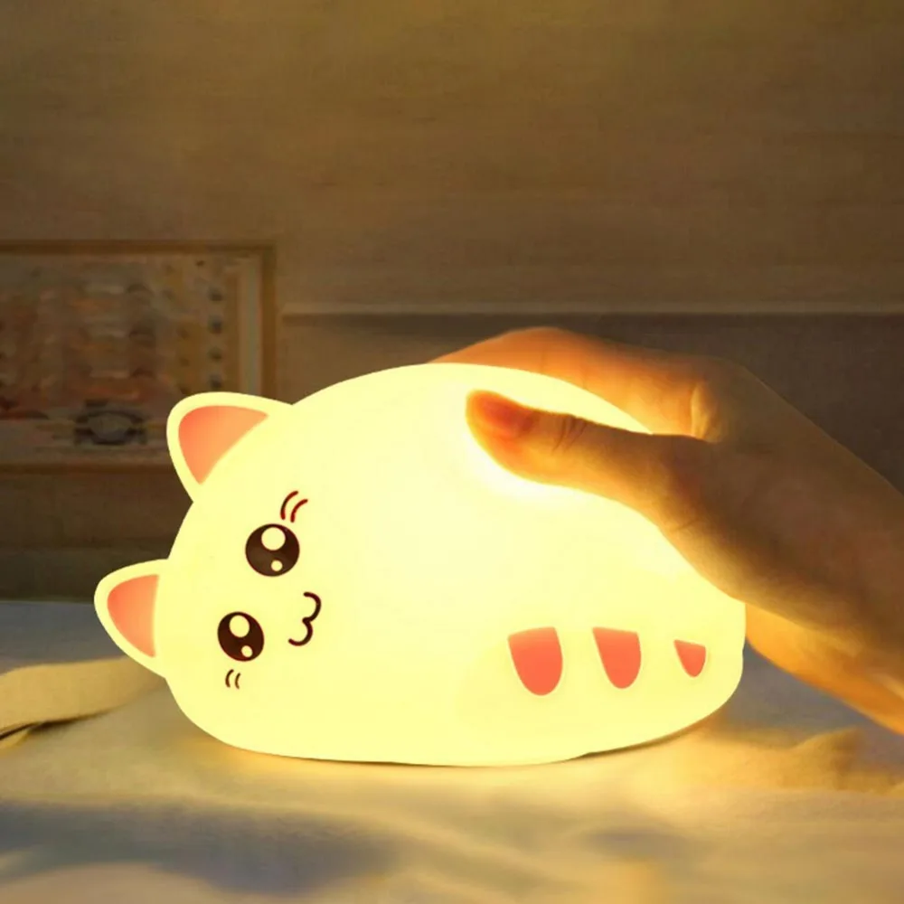 USB-rechargeable-cartoon-LED-Night-Light-Animal-Cat-stype-Silicone-Soft-Breathing-Cartoon-Baby-Nursery-Lamp