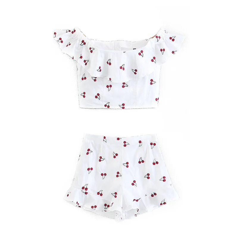 2018 Spring Stylish Pin Up Cherry Embroidery