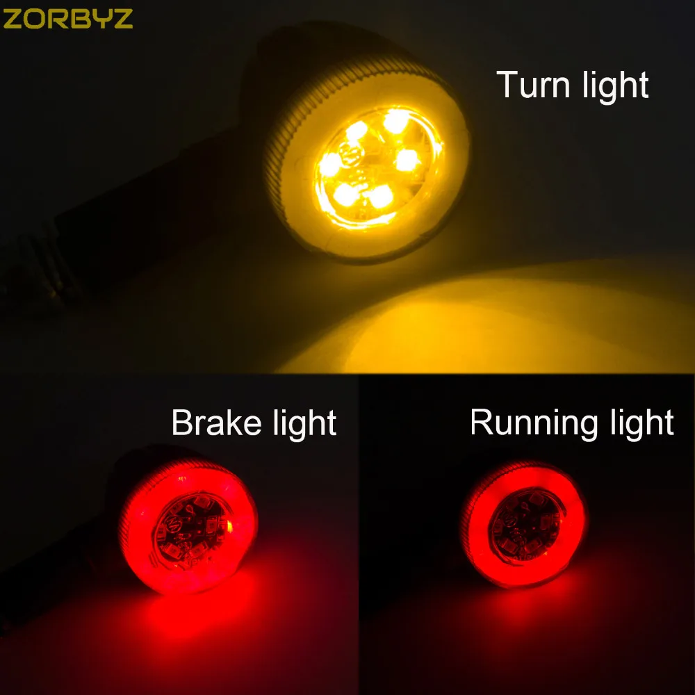 ZORBYZ 2X Универсальный черный мотоциклетный светодиодный Янтарный фонарь