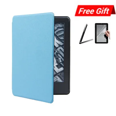 Sky Blue Ультра тонкий умный кожаный чехол-футляр на магните для Amazon Kindle Paperwhite 10. поколение защитный чехол+ ручка+ пленка A20 - Цвет: Sky Blue