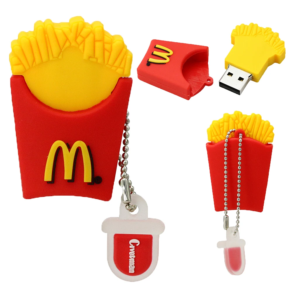 Usb флеш-накопитель Mcdonald french fries usb2.0 подарок для девочек 128 ГБ 64 usb 32 16 8 4 Гб
