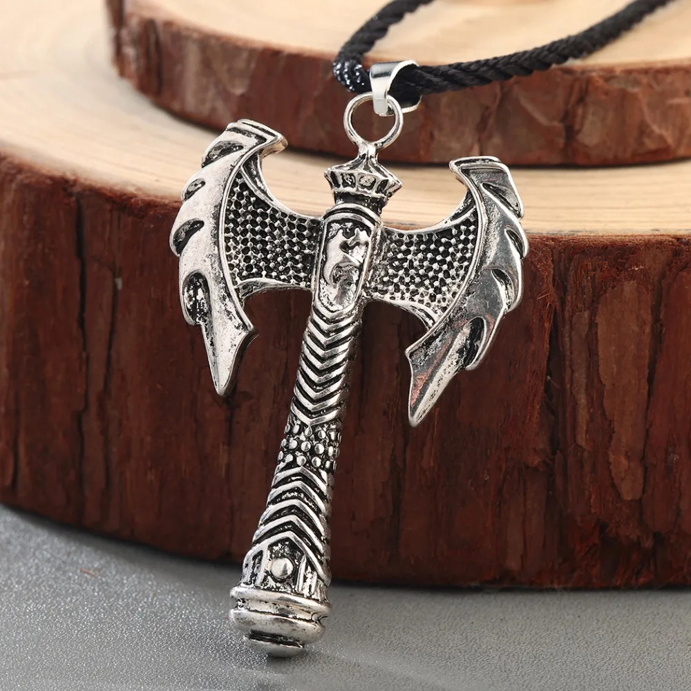 CHENGXUN Viking Perun Axe Gothic Retro Pendant Mens Necklace Slavic Axe Amulet Nordic Talisman Jewelry Boys Gift