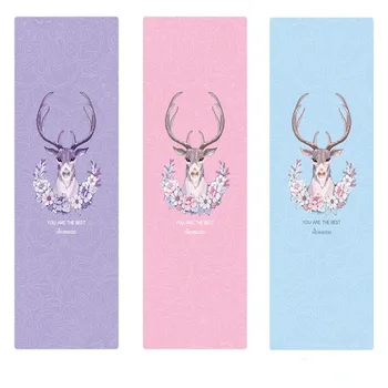 

Natural rubber suede yoga mat 183cm*68cm*1mm non-slip foldable cloth towel local fitness mat yoga mat