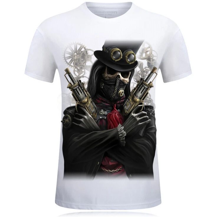 Горячая Распродажа, брендовая Новая модная тонкая летняя мужская футболка с 3D принтом пиратского черепа, повседневные топы с короткими рукавами, мужские футболки больших размеров