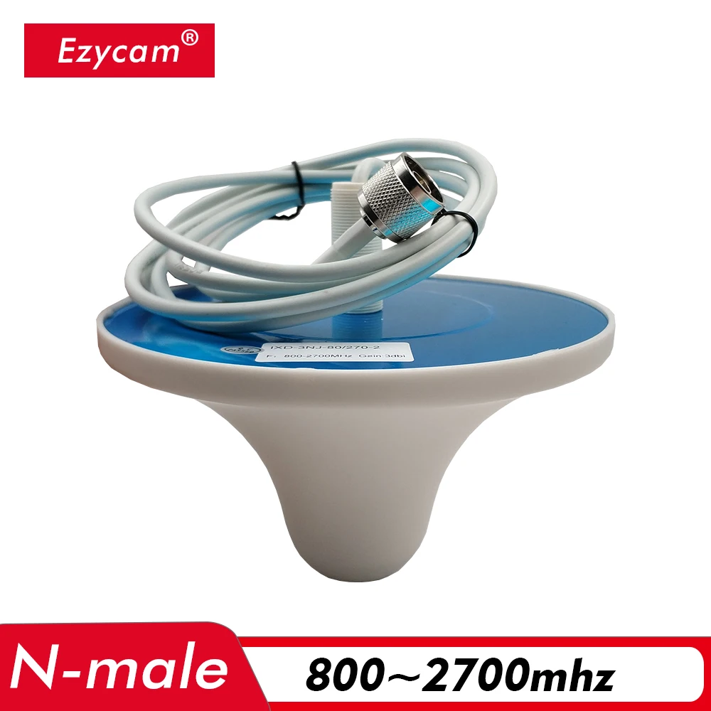 

800~2700MHz 3dBi Indoor Ceiling Antenna N-male 2m Cable Mushroom Antenna for 2G 3G 4G Signal Booster Cell Phone Signal Repeater