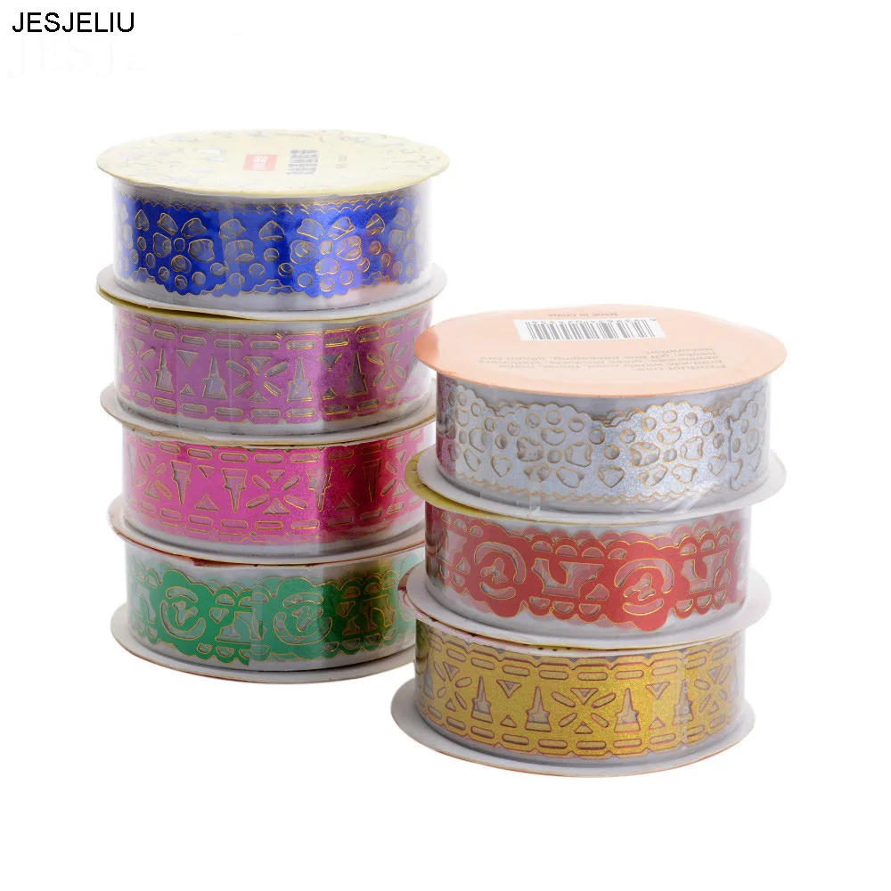 

1m Kawaii Shiny Lace Tape Scrapbook Stickers Book Decor Washi Tape Scrapbooking Card Adhesive Paper Sticker DIY Craft Gift