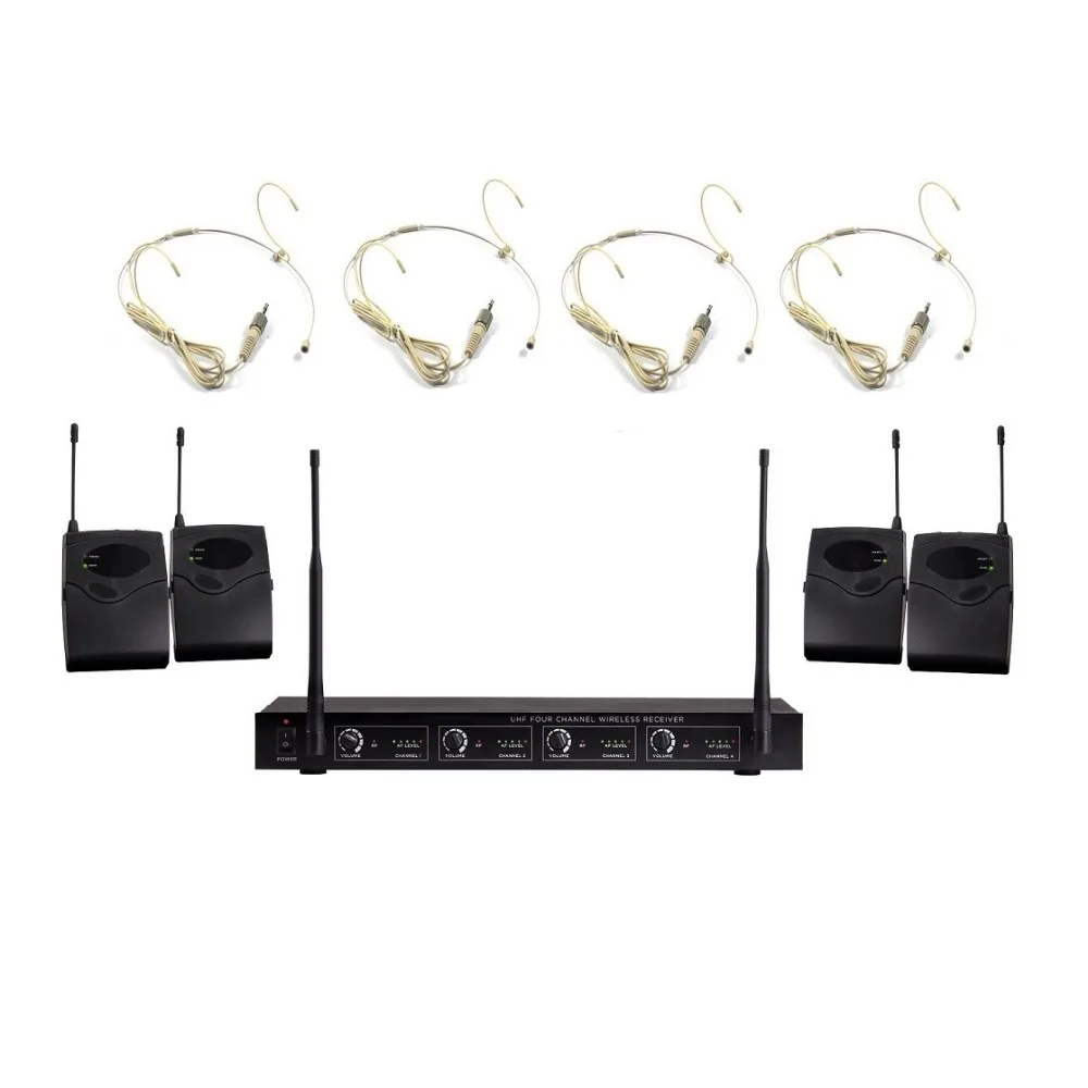 Bolymic Wireless Microphone 4 Transmitter Professional Handheld 