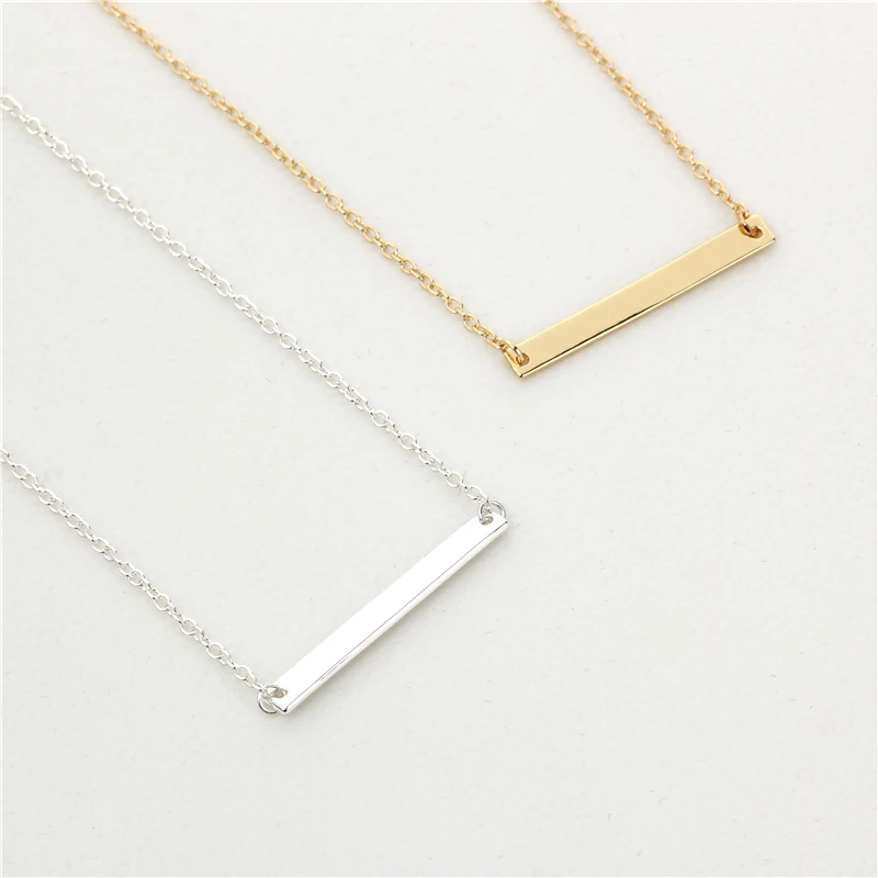 

New Classic Simple Bar Necklace Jewelry Gold/Silver Bar Pendant Necklace For Women Easy To Match Everyday Wear Jewelry