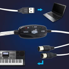 Semoic 2 м USB IN-OUT MIDI кабель конвертер ПК к музыкальной клавиатуре адаптер шнур высокое качество аксессуары для музыкальных инструментов