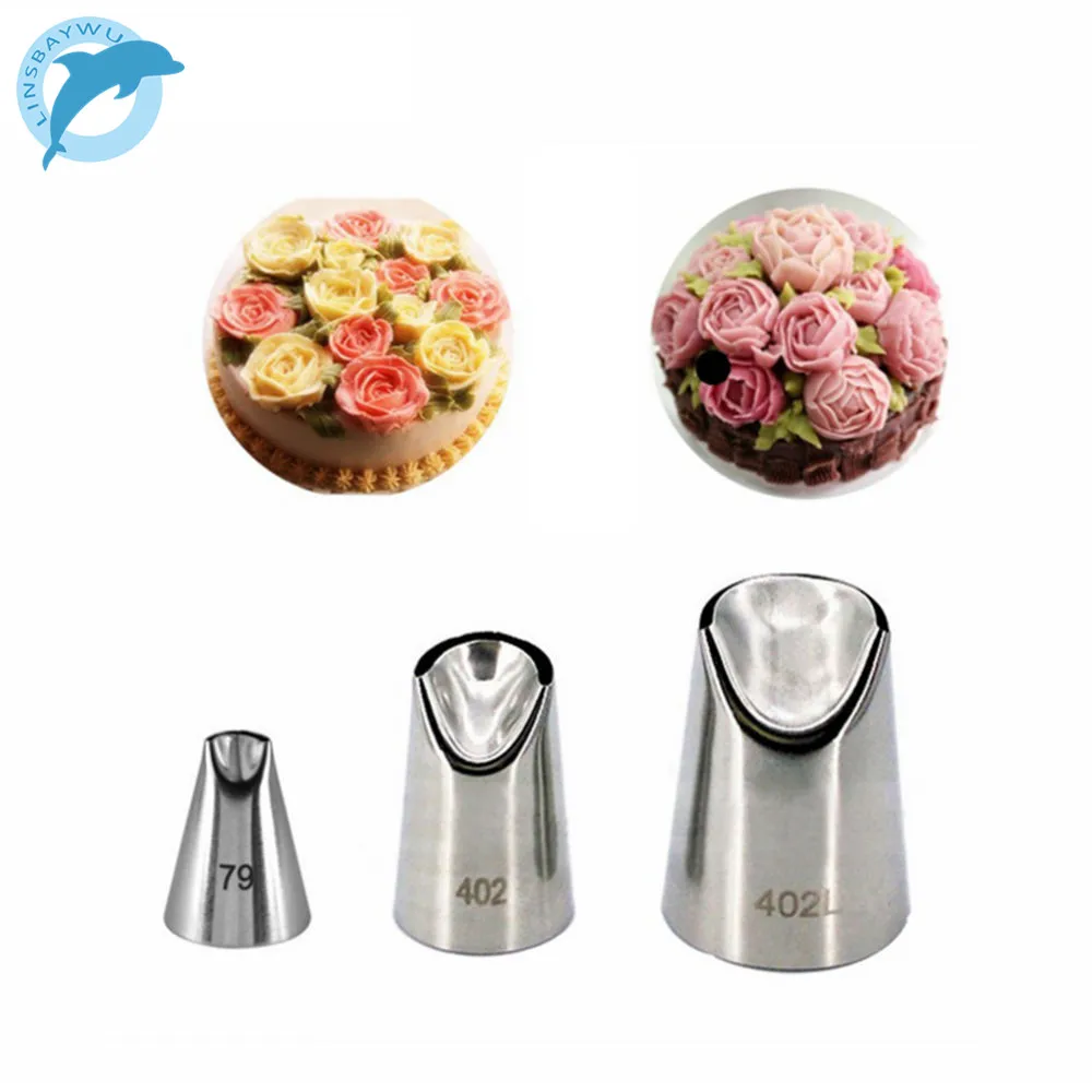

LINSBAYWU 3PCS/set Daisy Flower Cream Cakes Decorating Tips Stainless Steel Icing Nozzles