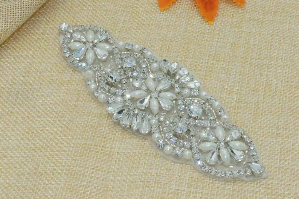 ShiDianYi серебряные стразы аппликация пояс невесты кристалл жемчуг ленты свадебная одежда подружки невесты платья 10PCS-RA192-Y515 - Цвет: RA-010-10pcs