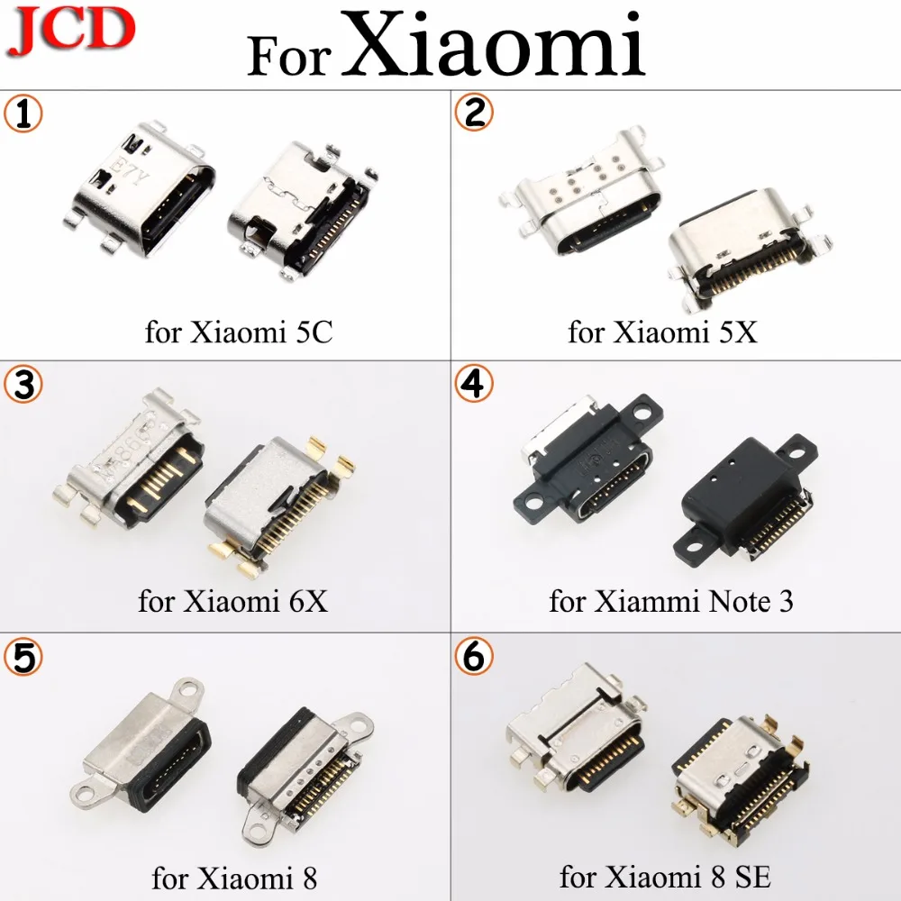 Разъем JCD 3 1 типа C микро USB разъем гнездовой зарядная розетка для Xiaomi 5C 5X 6X Note 8