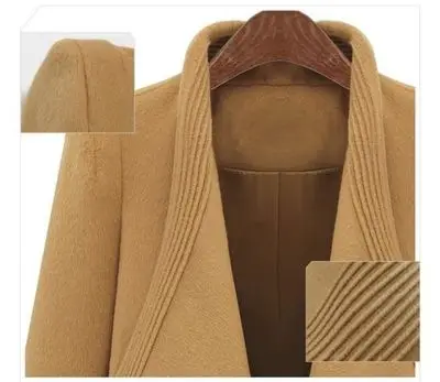 Chaud Laine Élégant Cardigan Ceinture Marine Solide Femmes Manteau Longues À 2017 Avec camel Revers Grand Automne Manteaux Bleu Hiver Manches CIn4twFtq