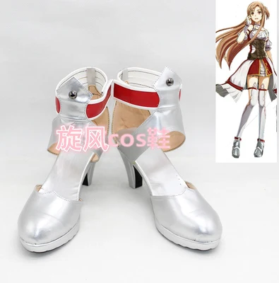 Sword Art Online Yuuki костюм Asuna обувь для косплея (костюмированных игр) ботинки Хэллоуина