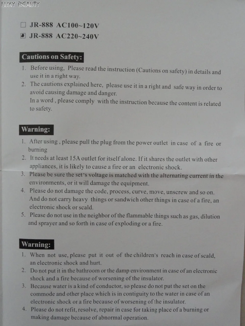 Ultrasonic iron specification