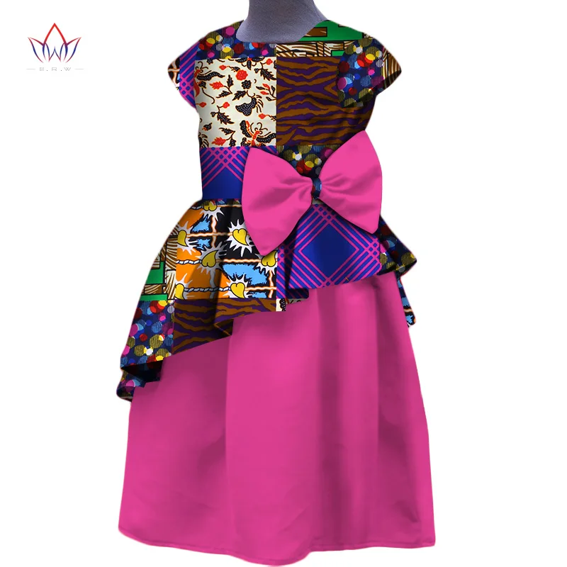 Платье для девочек в африканском стиле; кружевная одежда в африканском стиле; одежда для детей с круглым вырезом; платье принцессы с принтом для девочек; none BRW WYT146
