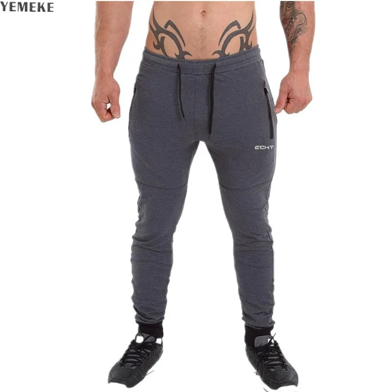 YEMEKE New men sweatpants Zipper pocket stylish embellished trousers ...