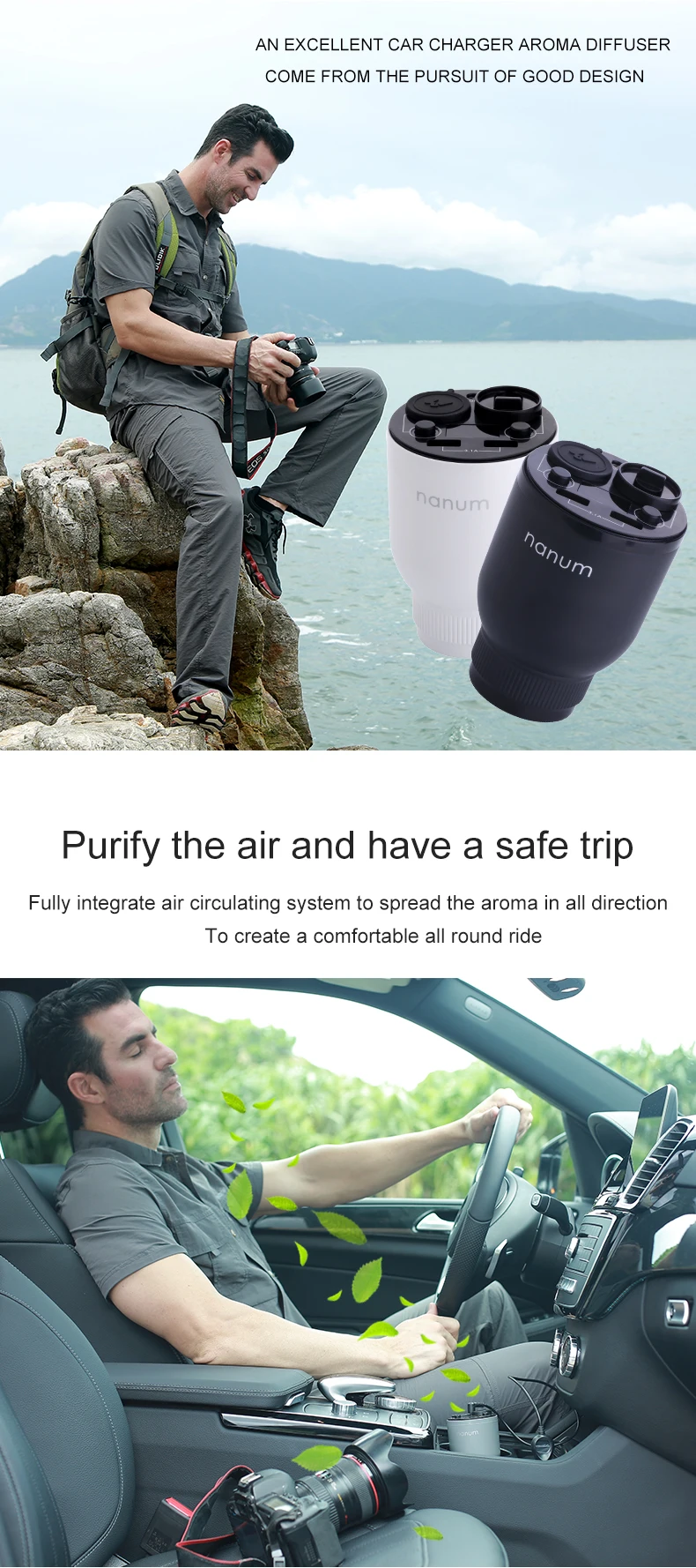 Car Aroma Cup Car Humidifier Car Charger Aroma Diffuser Car Energy Cup Car Air Purifier  (3)