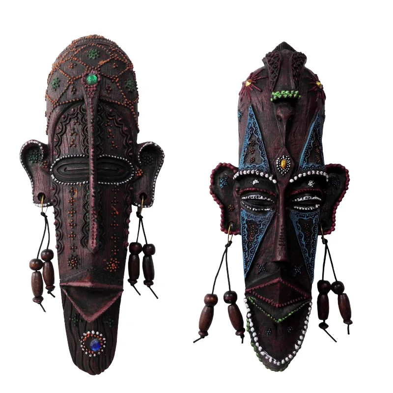 Vintage African hanging decorative masks resin crafts creative home