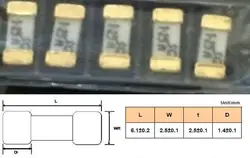 1808 0.2a предохранитель Позолоченные 200ma Размеры 6.1*2.5 мм 125vdc SMD 250vac Керамика предохранитель Стекло 30 шт./лот, новое и оригинальное