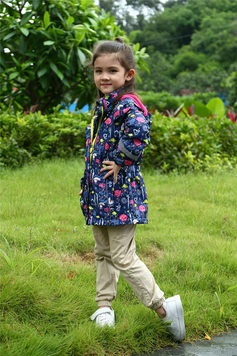 Kids Girl Rain Drops Cartoon Windproof Jacket 02
