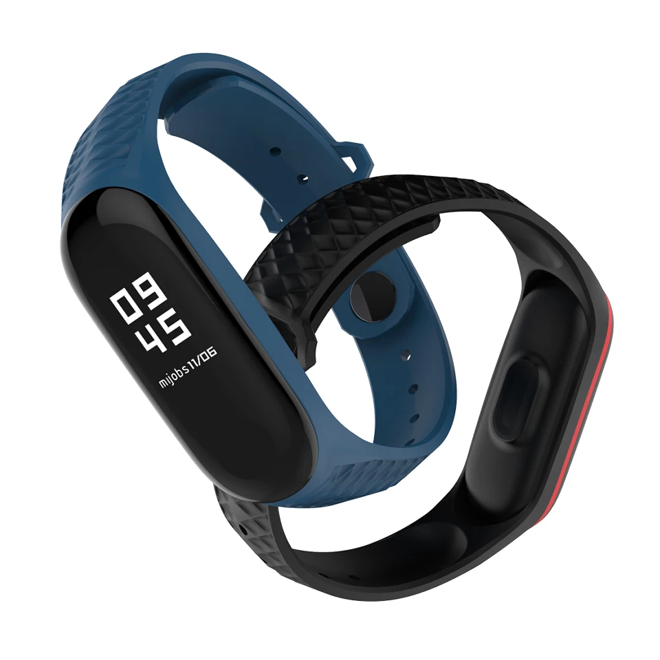 Силиконовый ремешок для браслета Mi Band 3 аксессуары Xiaomi 4 Смарт часы спортивный