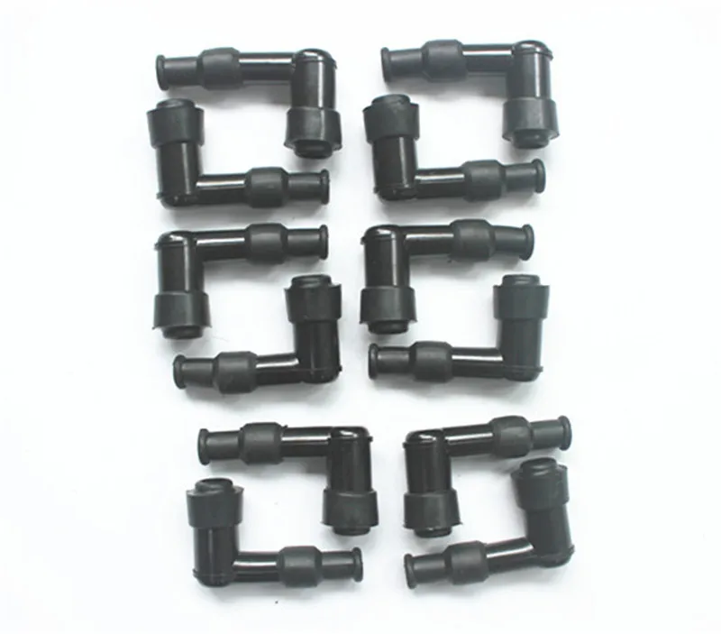 

12pcs/lot 90 degree Spark Plug Cap 90 degree w/ Rubber with Resistance Boot Motorcycle for Honda 70 90 110 125 140 150 160CC ATV