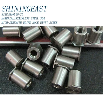 

50pcs/lot M4*L(6-25) stainless steel 304 high strength 416 blind hole rivet screw standoff rivet nut hardware fasteners943