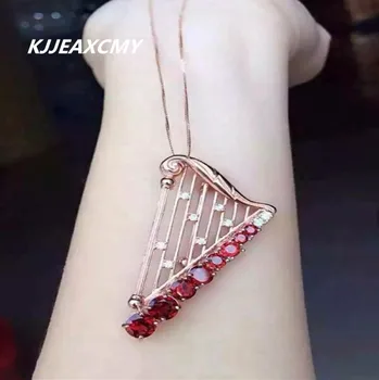 

KJJEAXCMY Fine jewelry,925 Sterling Silver Garnet female pendant, natural inlay jewelry, jewelry