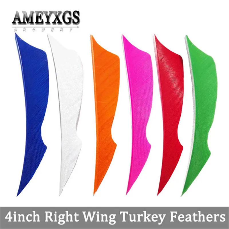 

50pcs 4inch Arrow Feathers Arrow Shaft Handmade Turkey Feather Right Wing Fletches For Bow Hunting Shooting Archery Accessories