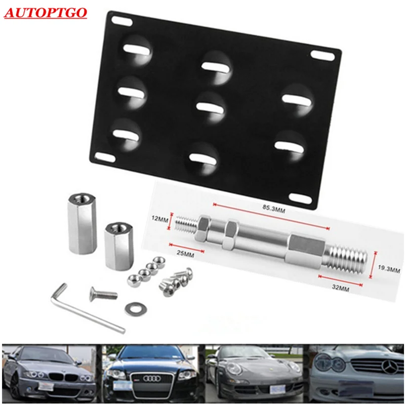 

Car Refit Front Bumper Tow Hook License Plate Mounting Relocator Bracket Kit For Audi 2008-15 A4 S4 B8 A5 S5 RS5 13-15 A7 S7 RS7