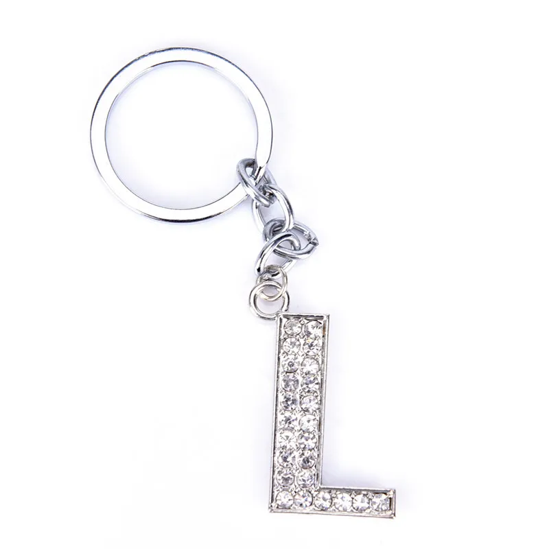 Rhinestones Alphabet Keyring 26 Letters Initial Key Ring Chains Unisex Keychain Bag Pendant Jewelry Ornament Crystal|Брелоки| |