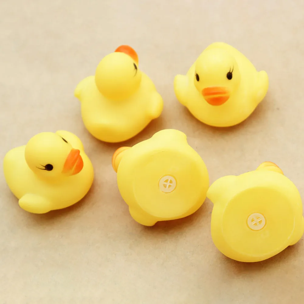 10 шт. милые детские Игрушки для ванны маленькая утка сжимающая звук резиновая утка сжимающая звук забавные подарки для купания игрушки для детей